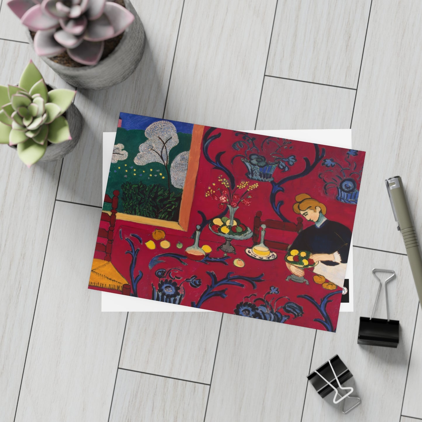Matisse, Henri - The Dessert Harmony in Red (1908) - Postcard Bundles with Envelopes Included