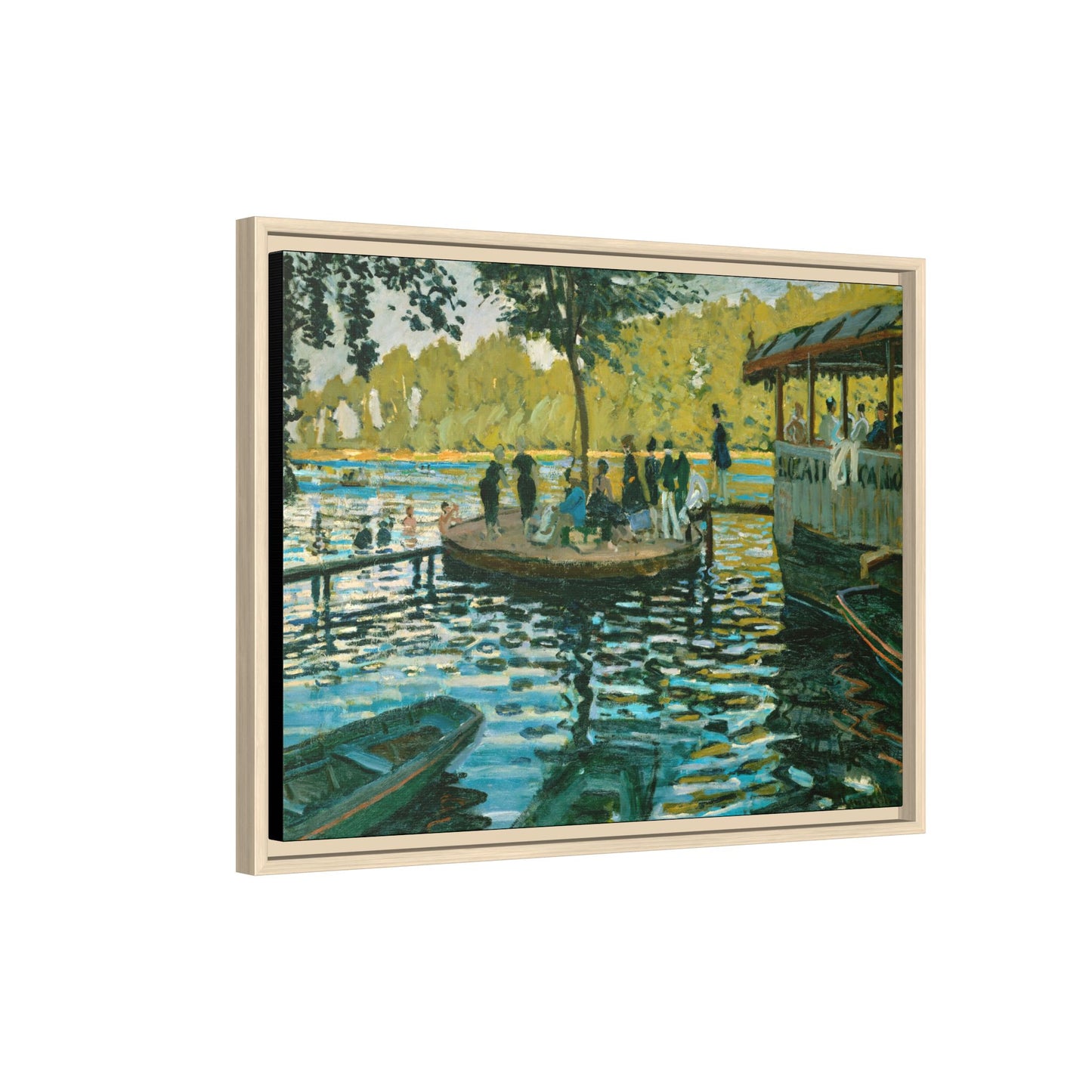 Monet, Claude - La Grenouillere (1869) - Matte Canvas, Framed