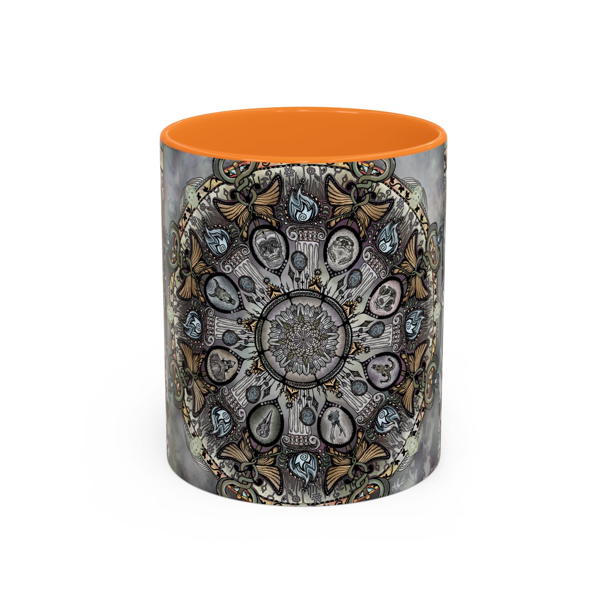 Memento Mori Mandala - Colorful Accent Mugs