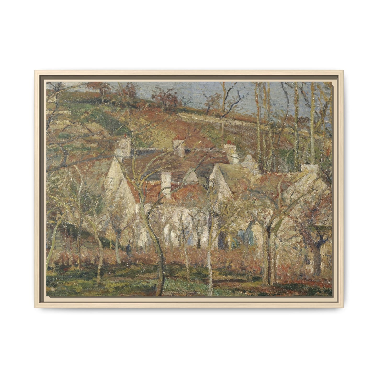 Pissarro, Camille - Red Roofs, Corner of a Village in Winter (1877) - Matte Canvas, Framed