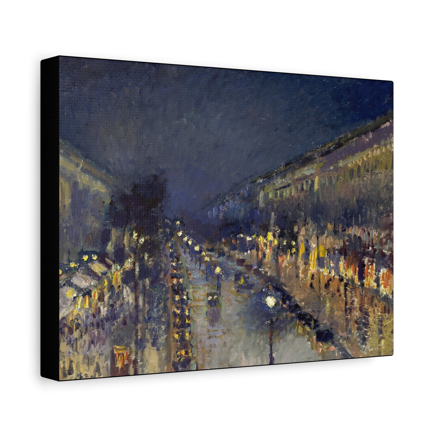 Pissarro, Camille - The Boulevard Montmartre At Night (1897) - Canvas Block, unframed