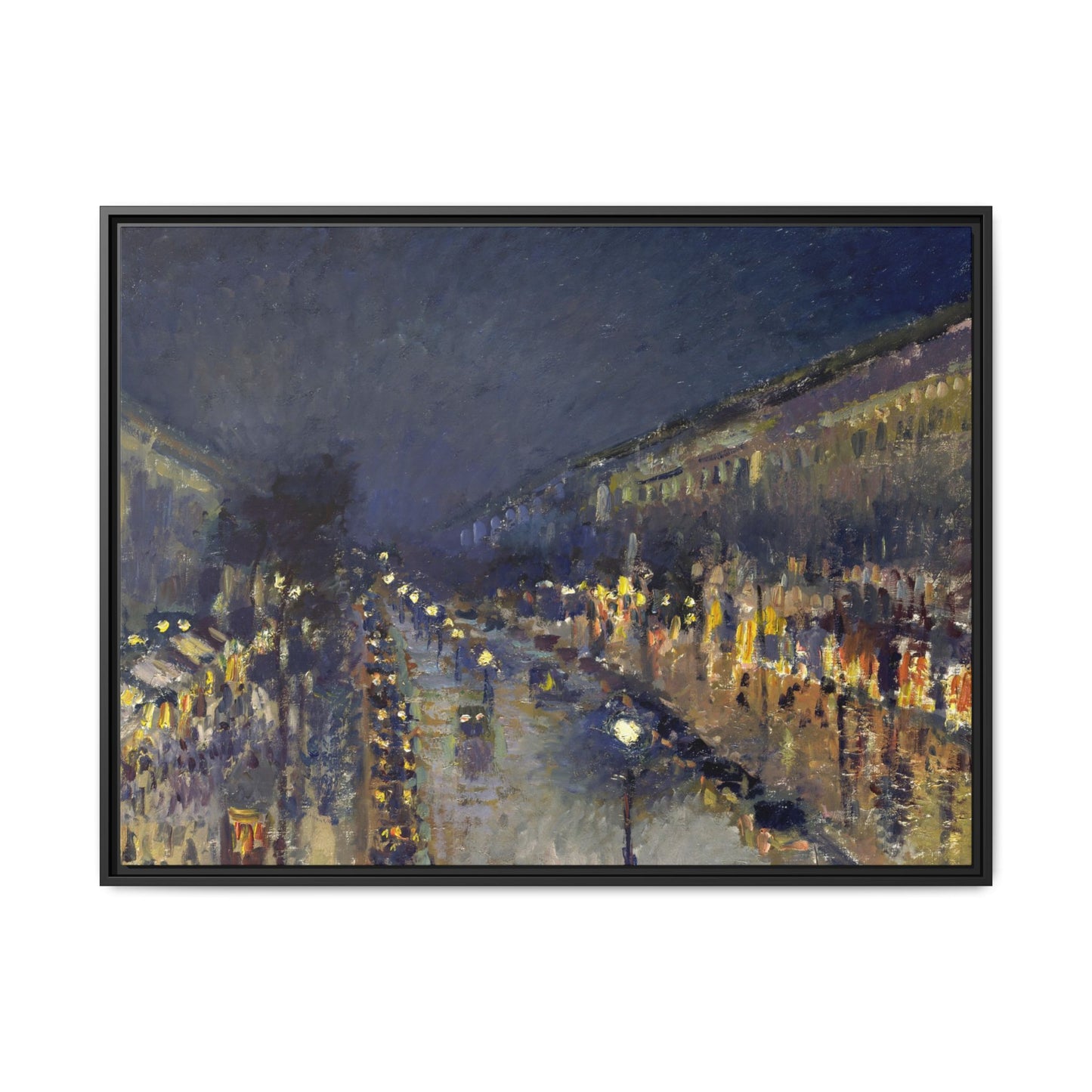Pissarro, Camille - The Boulevard Montmartre At Night (1897) - Matte Canvas, Framed