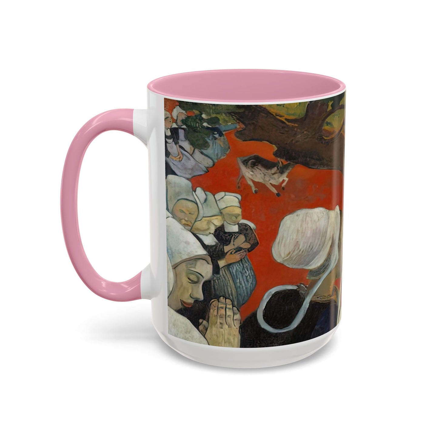 Gauguin, Paul - Vision of the Sermon (Jacob Wrestling with the Angel) (1888) - Colorful Accent Mugs