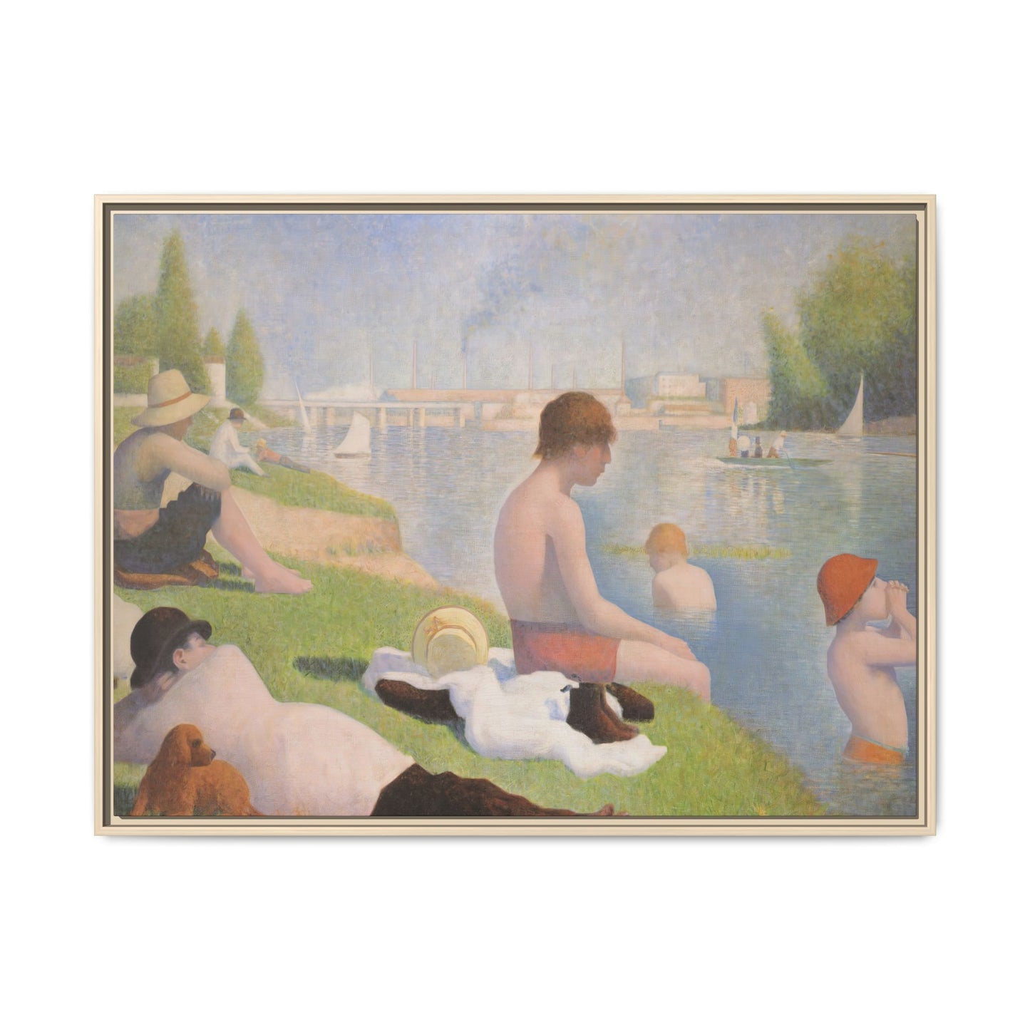 Seurat, Georges - Bathers at Asnières (1884) - Matte Canvas, Framed