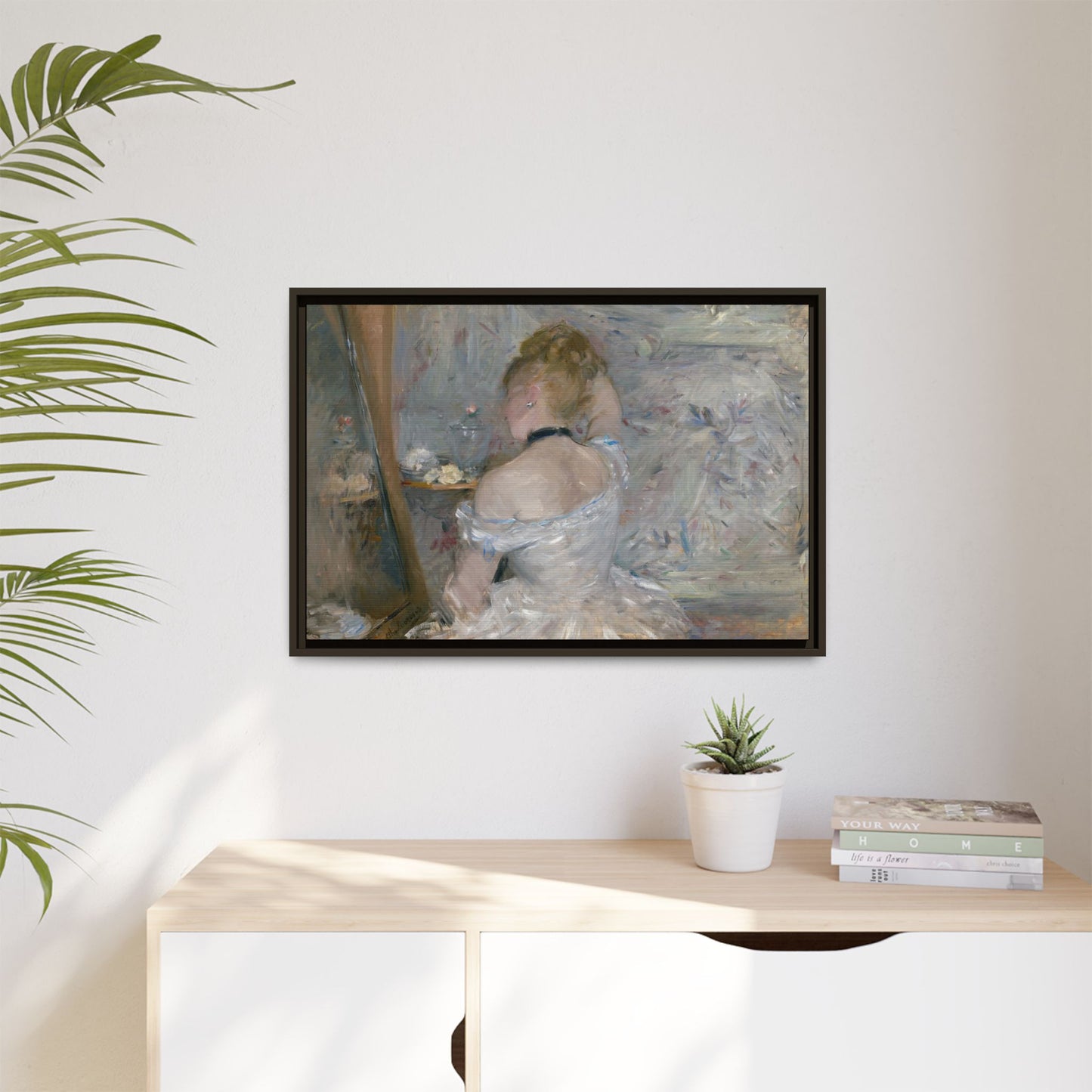Morisot, Berthe - Woman at Her Toilette (1880) - Matte Canvas, Framed