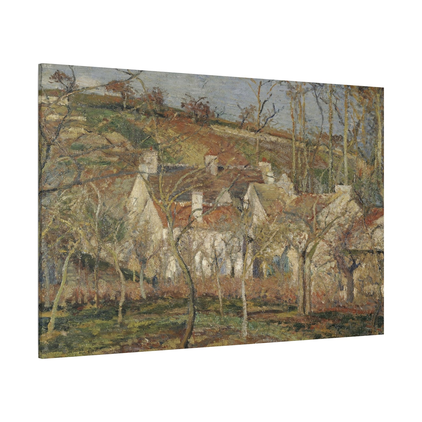 Pissarro, Camille - Red Roofs, Corner of a Village in Winter (1877) - Canvas Block, unframed