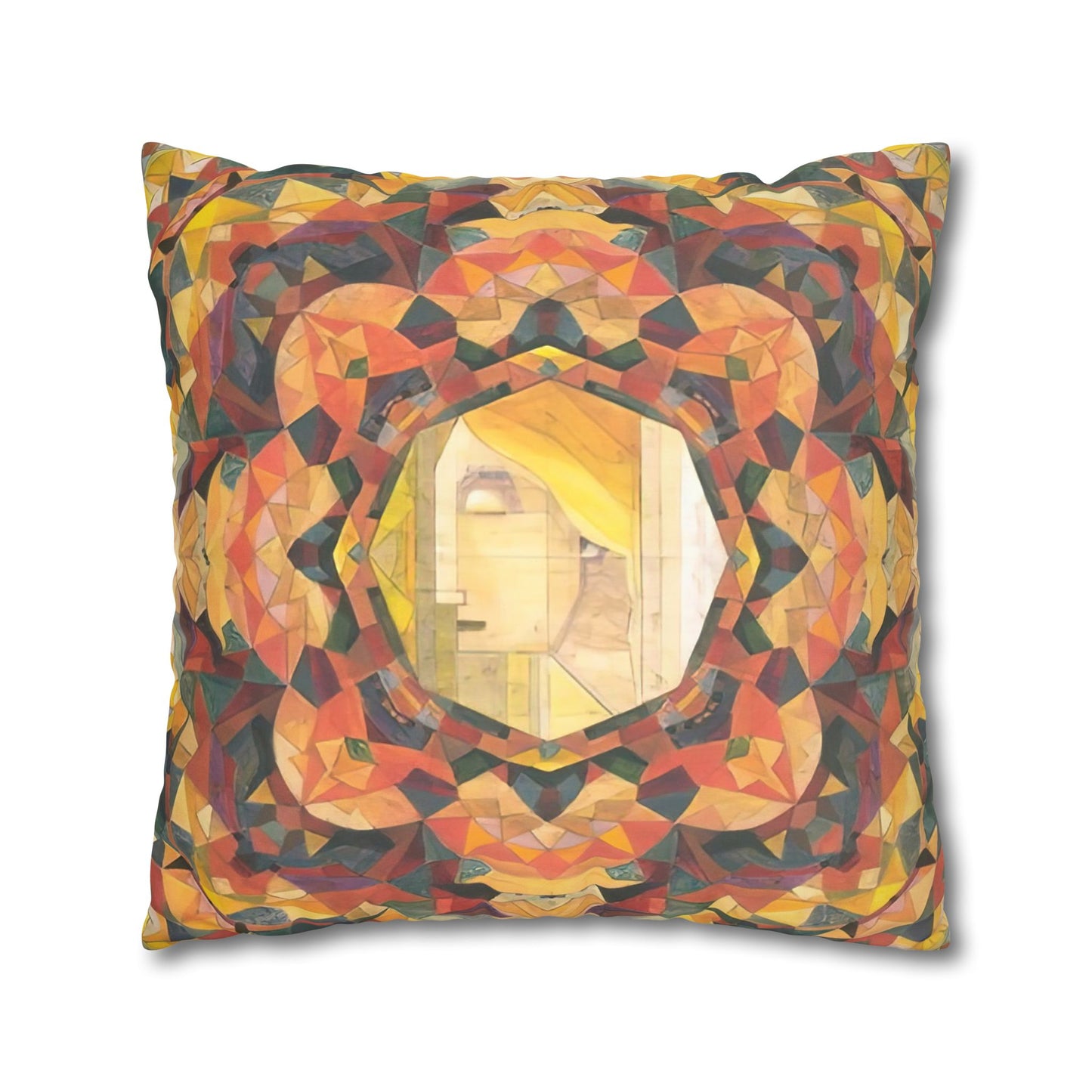 Filiger, Charles - Woman’s Head with Closed Eyes (1893) - Suede Square Pillowcase