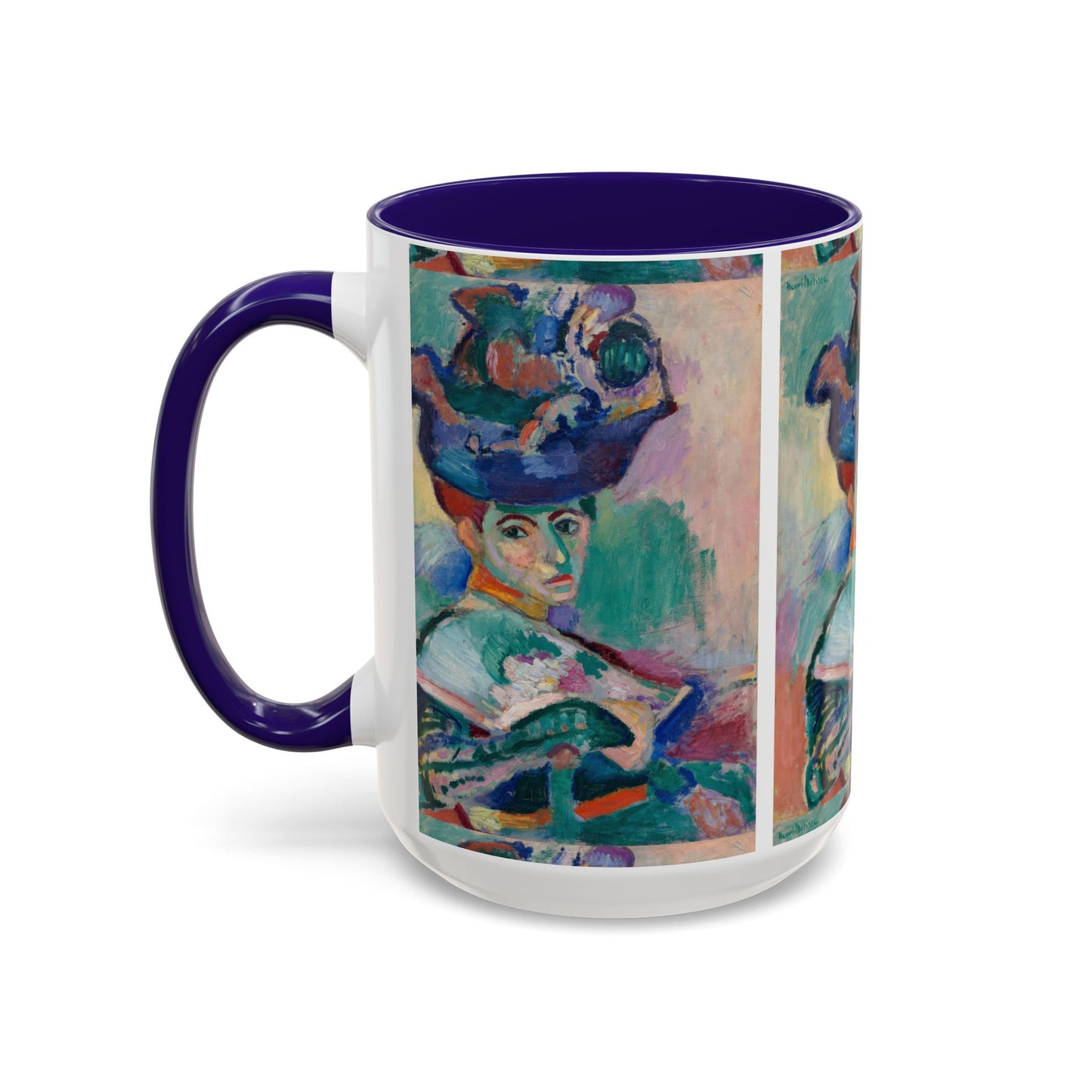 Matisse, Henri - Woman with a Hat (1905) - Colorful Accent Mugs