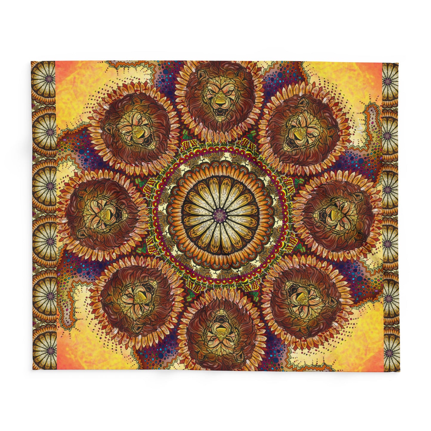 Lion Summer Mandala - Arctic Fleece Blanket