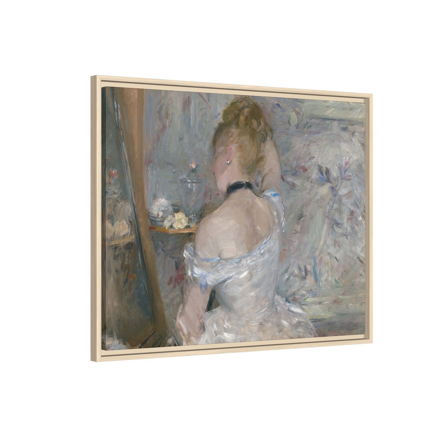 Morisot, Berthe - Woman at Her Toilette (1880) - Matte Canvas, Framed