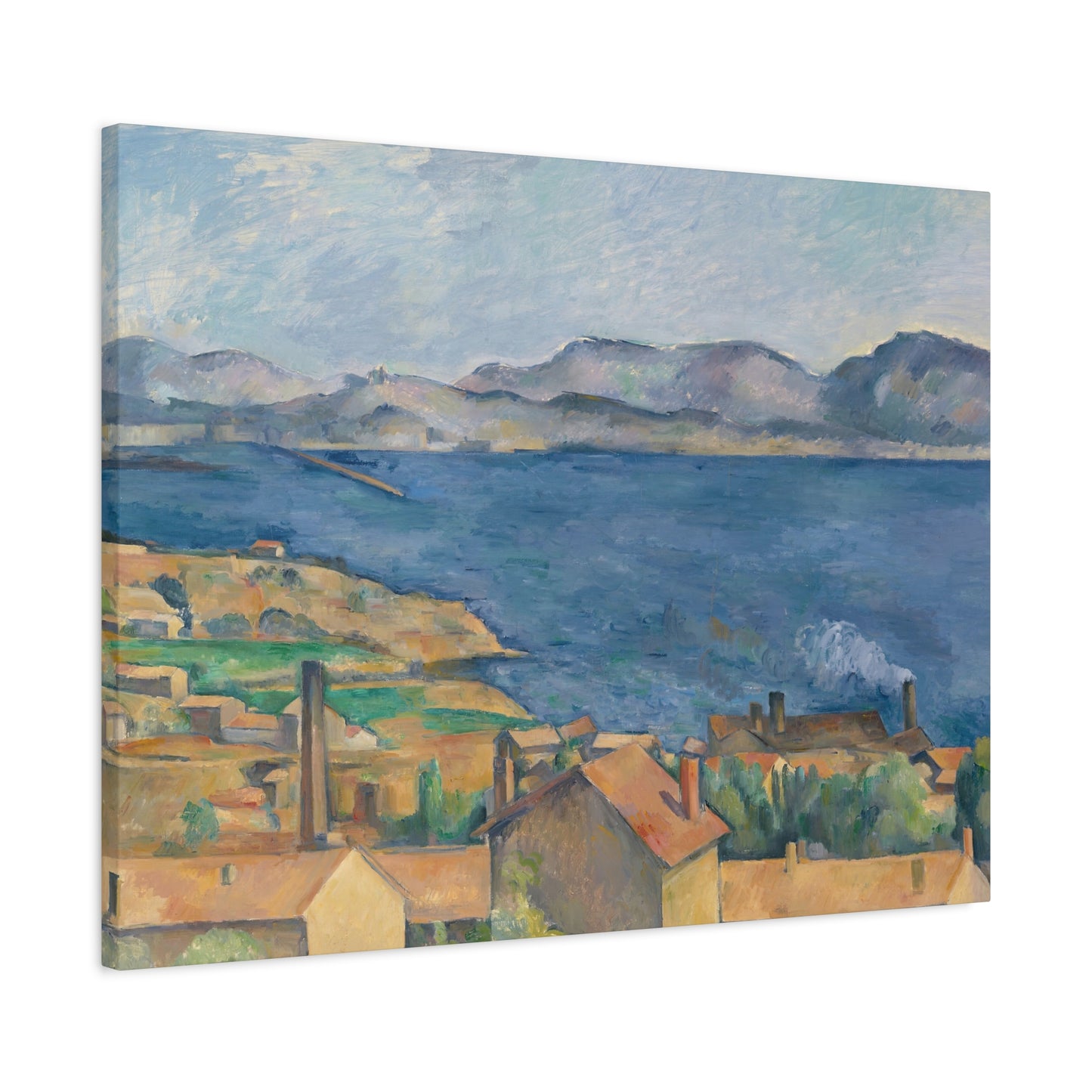 Cézanne, Paul - The Bay of Marseille, Seen from L'Estaque (1885) - Canvas Block, unframed