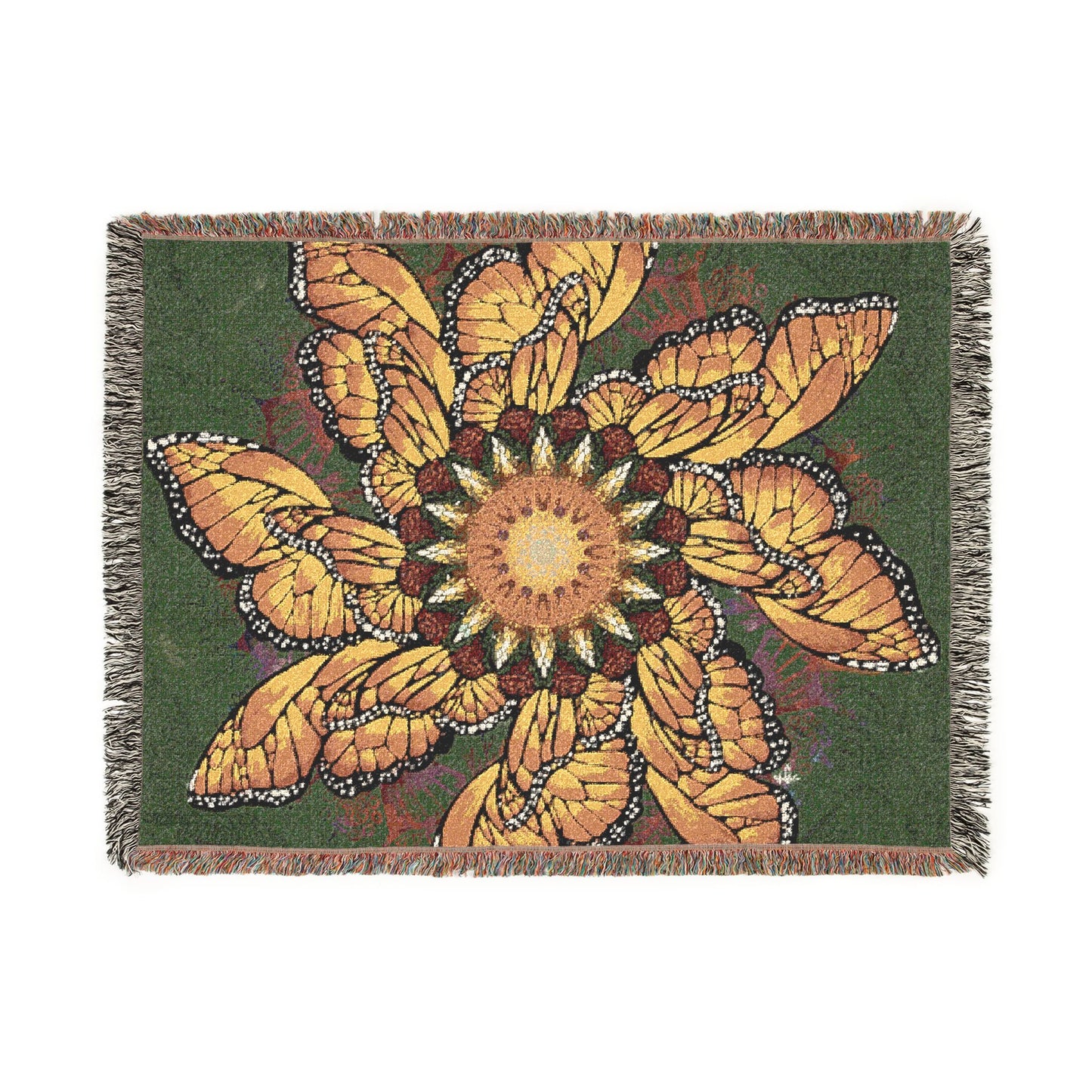 Pacio, Adam - Monarch Butterfly Mandala - Woven Blanket