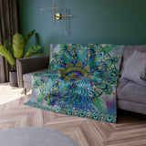 Melek Taus Mandala - Crushed Velvet Blanket