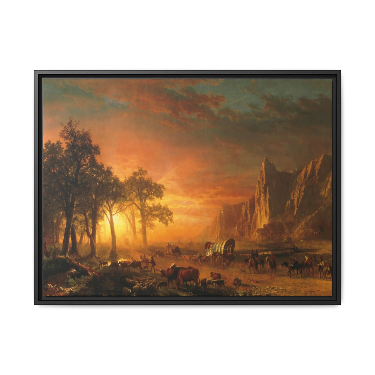 Bierstadt, Albert - Emigrants Crossing the Plains (1867) - Matte Canvas, Framed