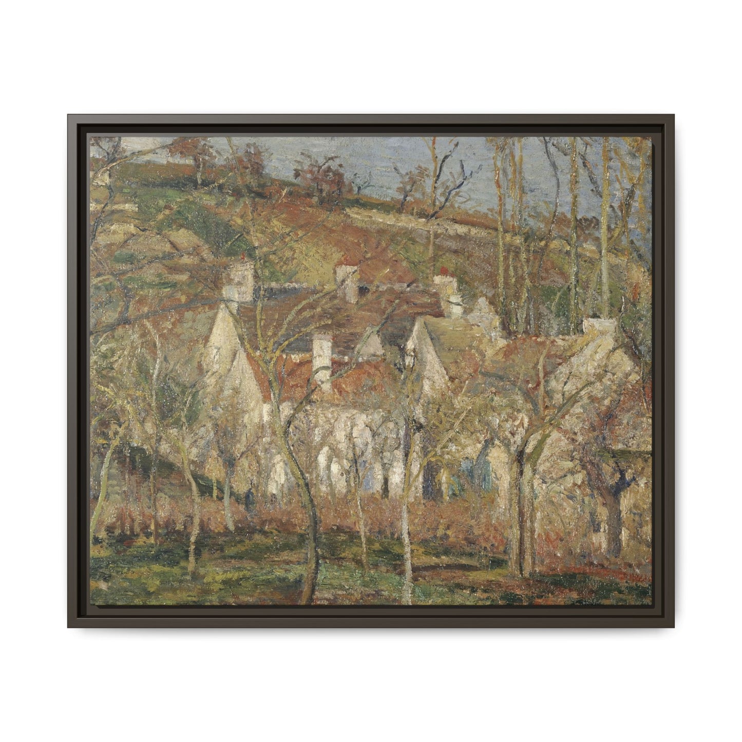 Pissarro, Camille - Red Roofs, Corner of a Village in Winter (1877) - Matte Canvas, Framed