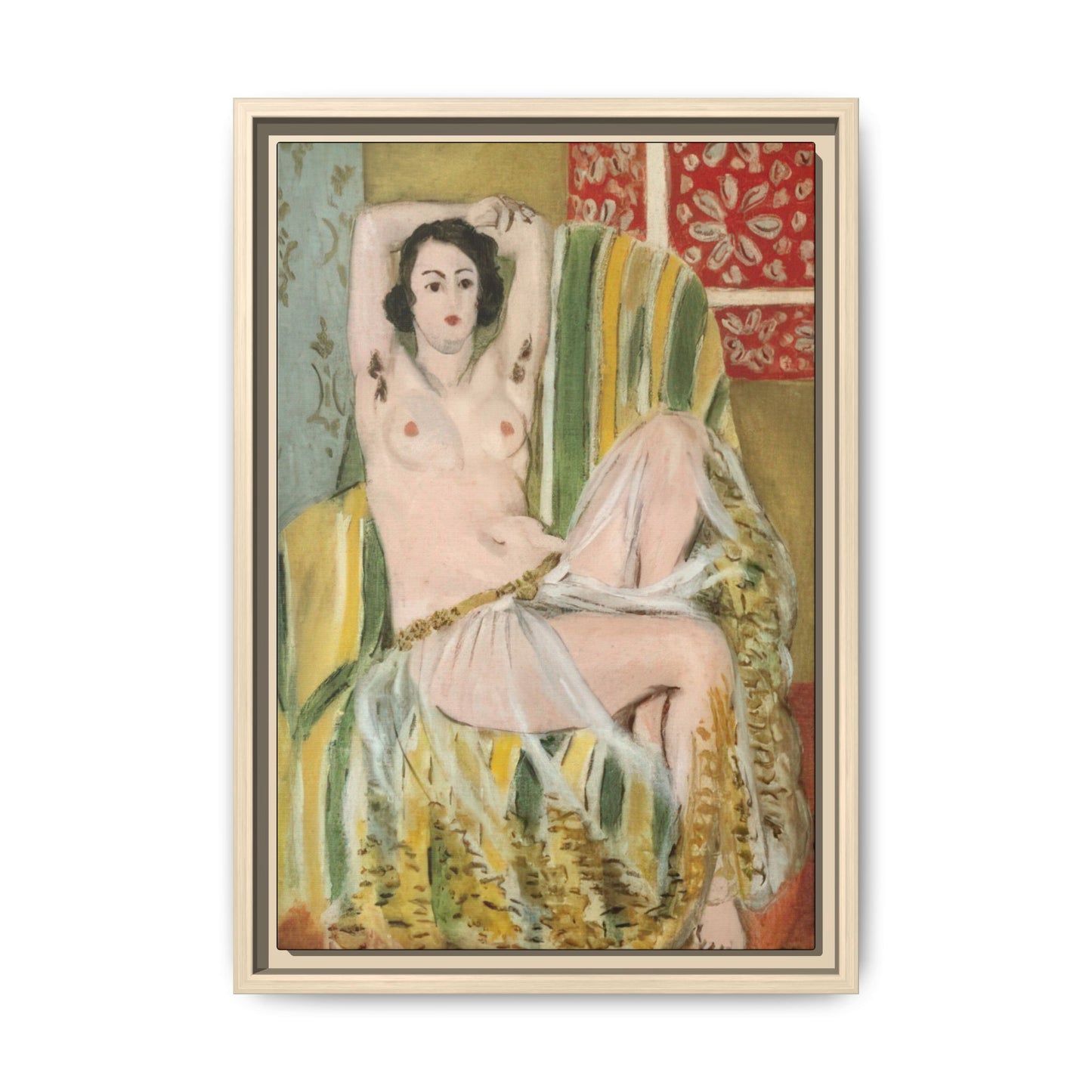Matisse, Henri - Odalisque with Raised Arms (1923) - Matte Canvas, Framed
