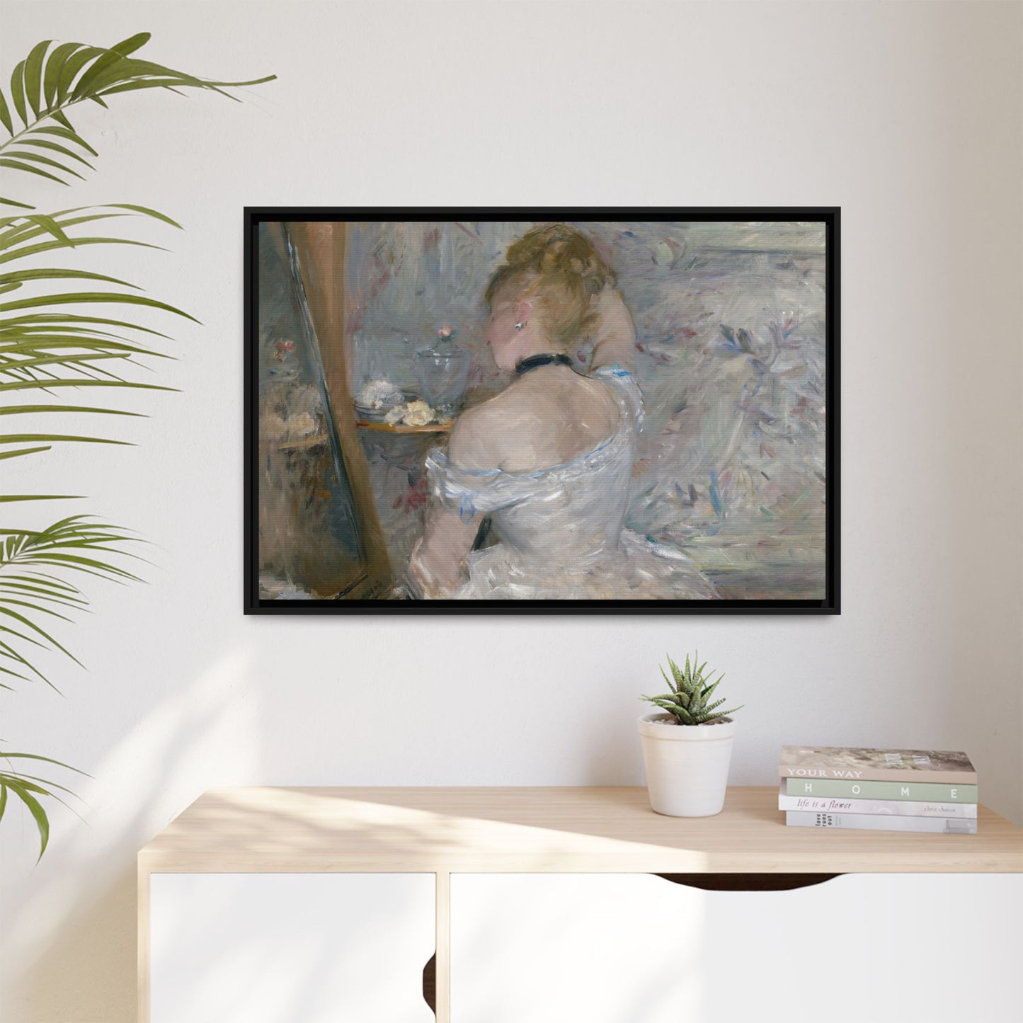 Morisot, Berthe - Woman at Her Toilette (1880) - Matte Canvas, Framed