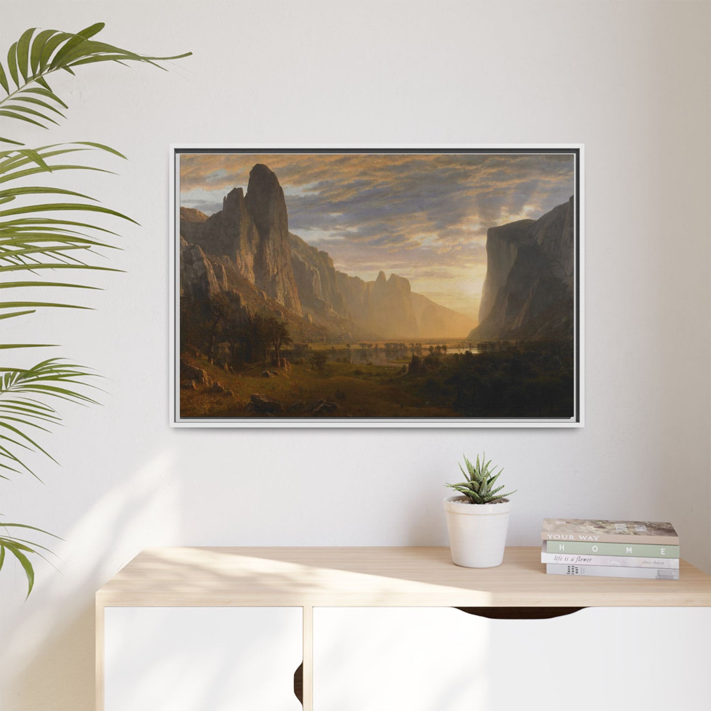 Bierstadt, Albert - Looking Down Yosemite Valley (1865) - Matte Canvas, Framed