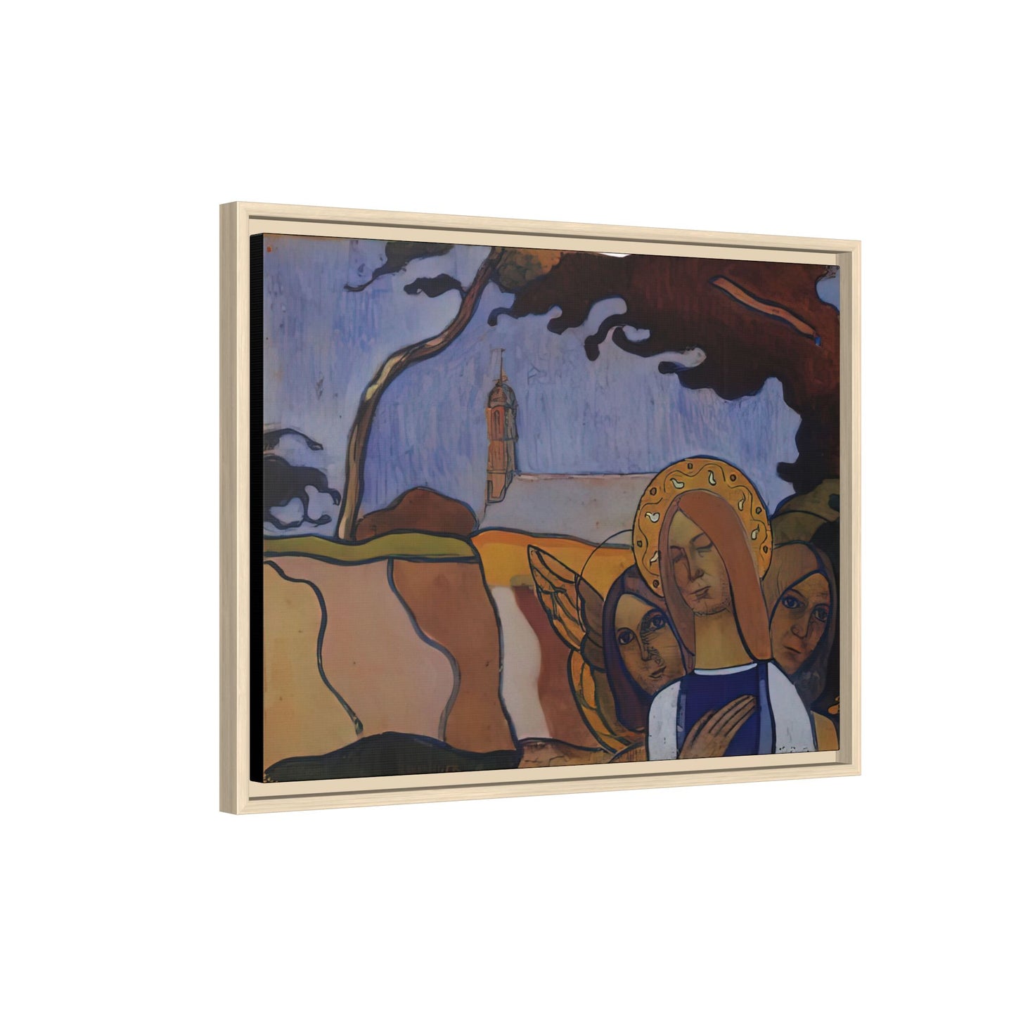 Filiger, Charles - Virgin and Two Angels (1895) - Matte Canvas, Framed
