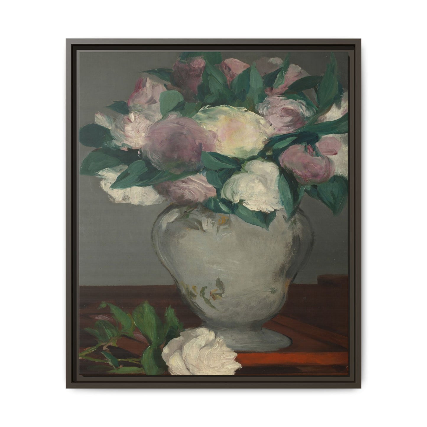 Manet, Édouard - Peonies (1864) - Matte Canvas, Framed