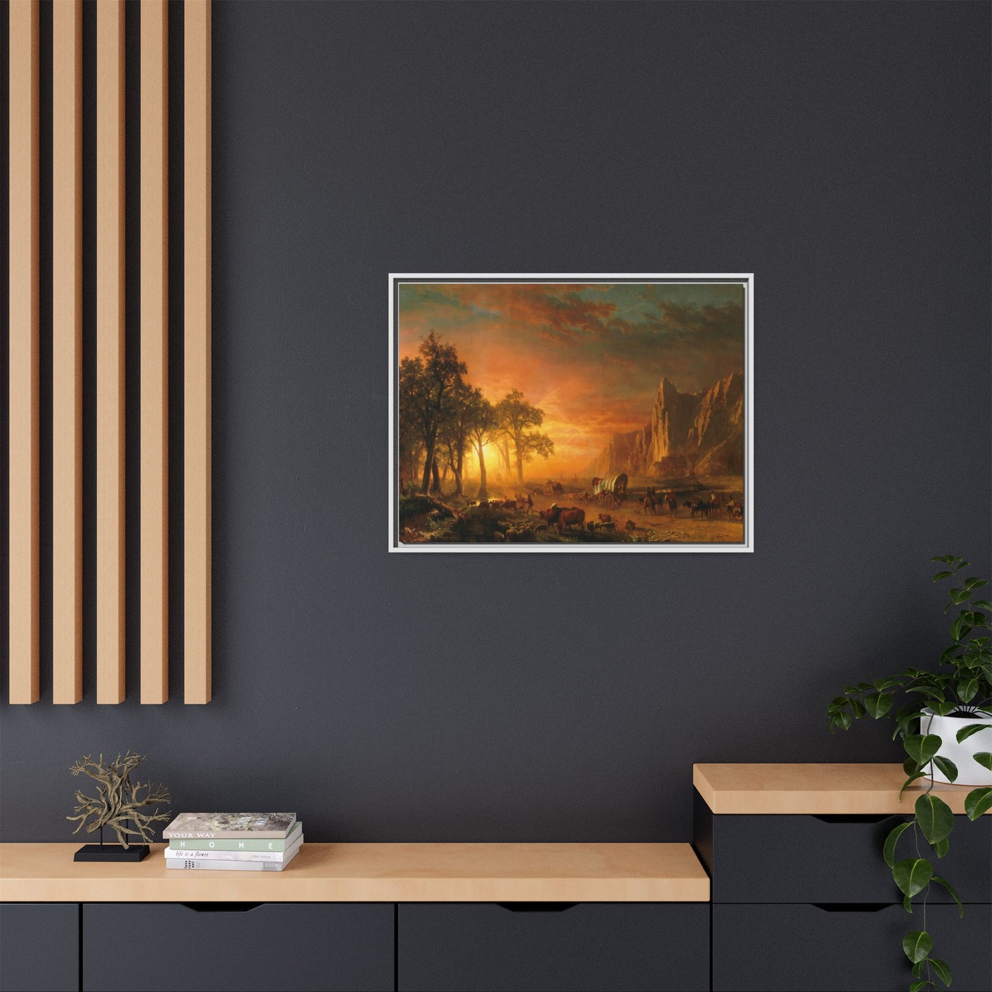 Bierstadt, Albert - Emigrants Crossing the Plains (1867) - Matte Canvas, Framed