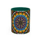 Pacio, Adam - Emerald Arrows Mandala - Colorful Accent Mugs