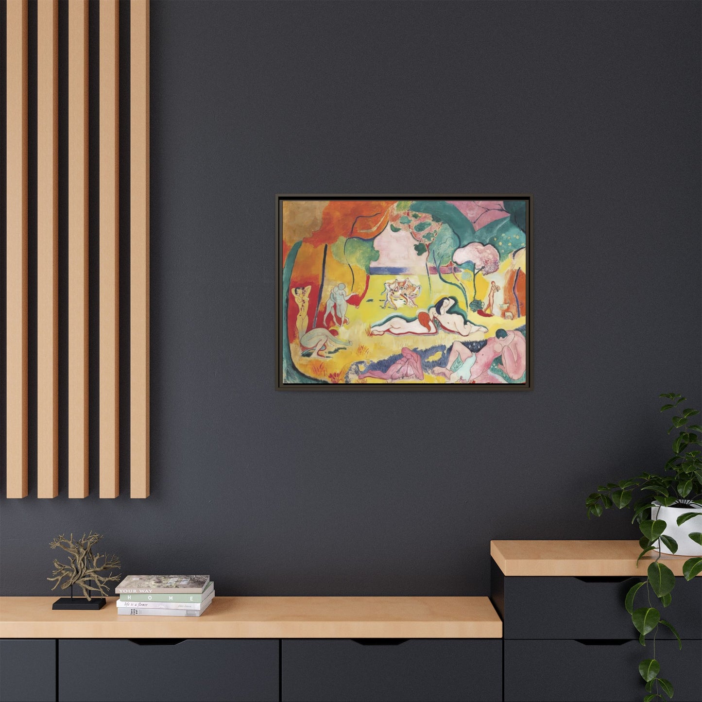 Matisse, Henri - The Joy of Life (1905) - Matte Canvas, Framed