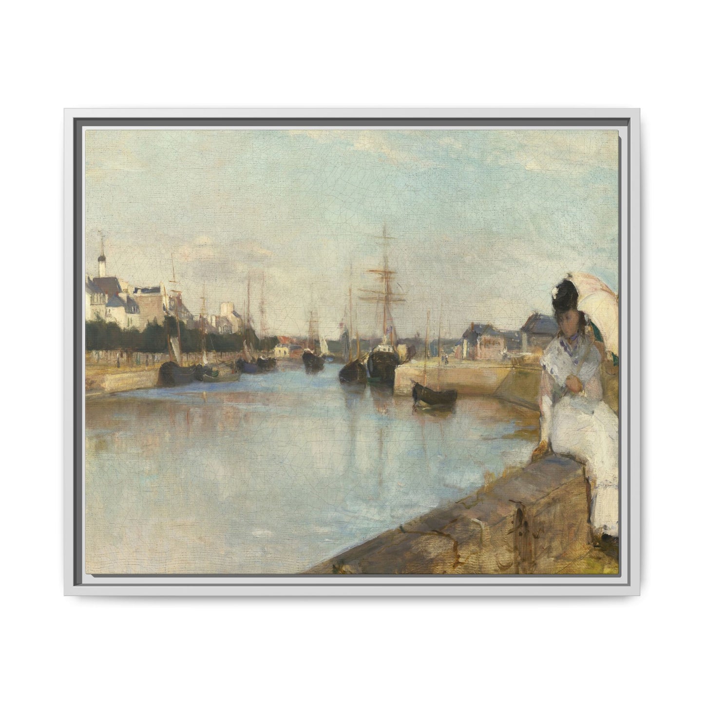 Morisot, Berthe - The Harbor at Lorient (1869) - Matte Canvas, Framed