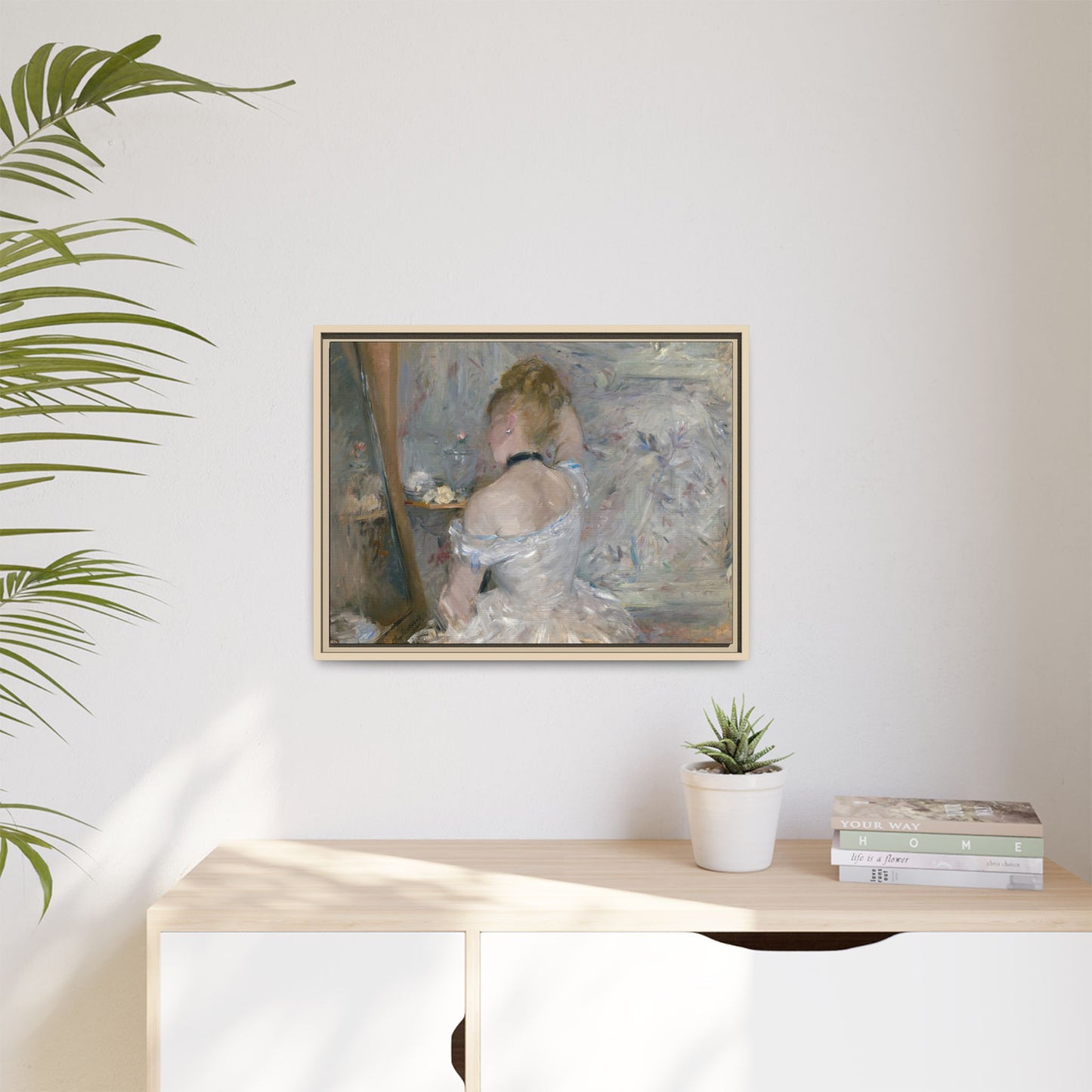 Morisot, Berthe - Woman at Her Toilette (1880) - Matte Canvas, Framed