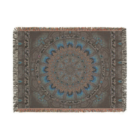 Emerald Arrows Mandala - Woven Blanket
