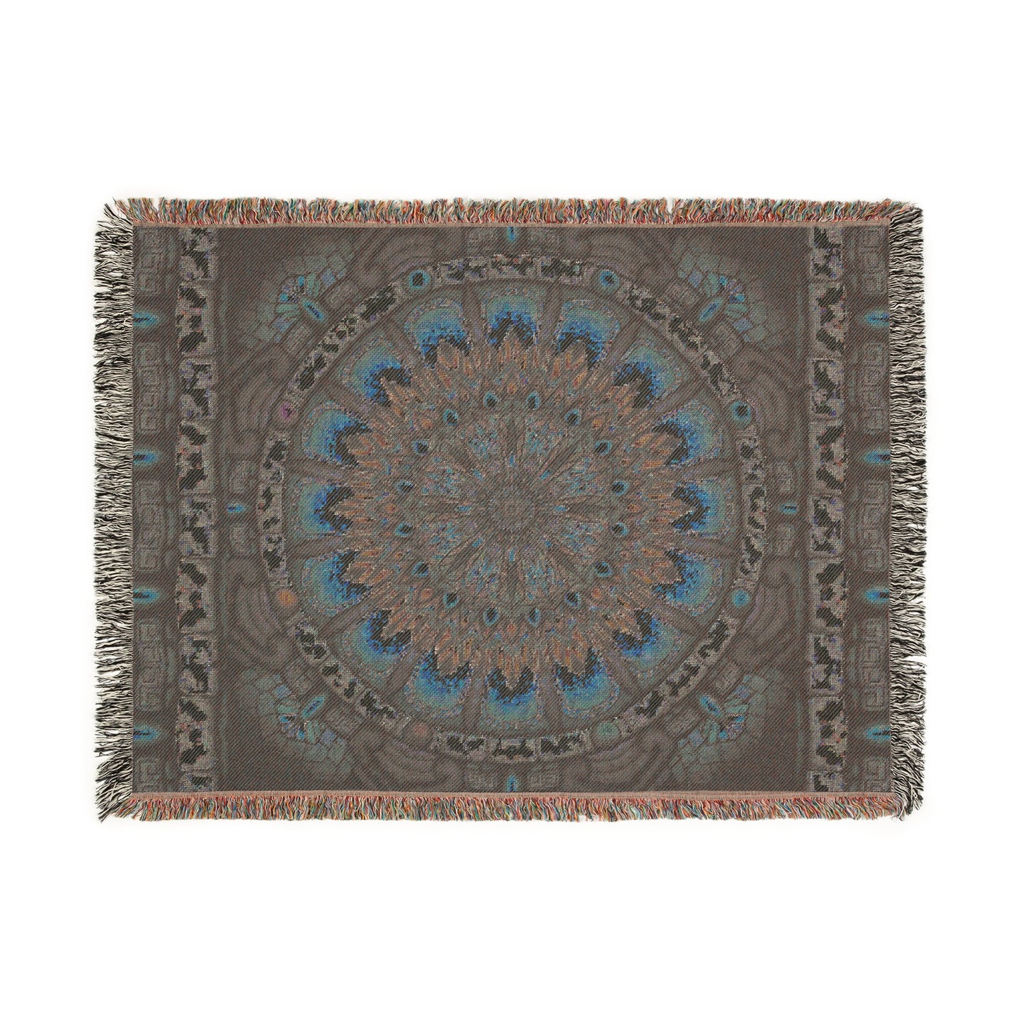 Emerald Arrows Mandala - Woven Blanket