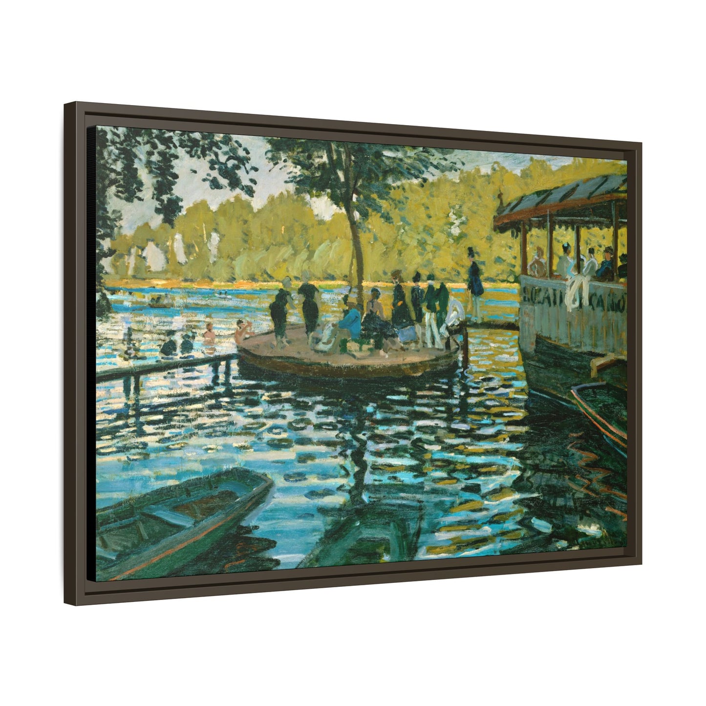 Monet, Claude - La Grenouillere (1869) - Matte Canvas, Framed