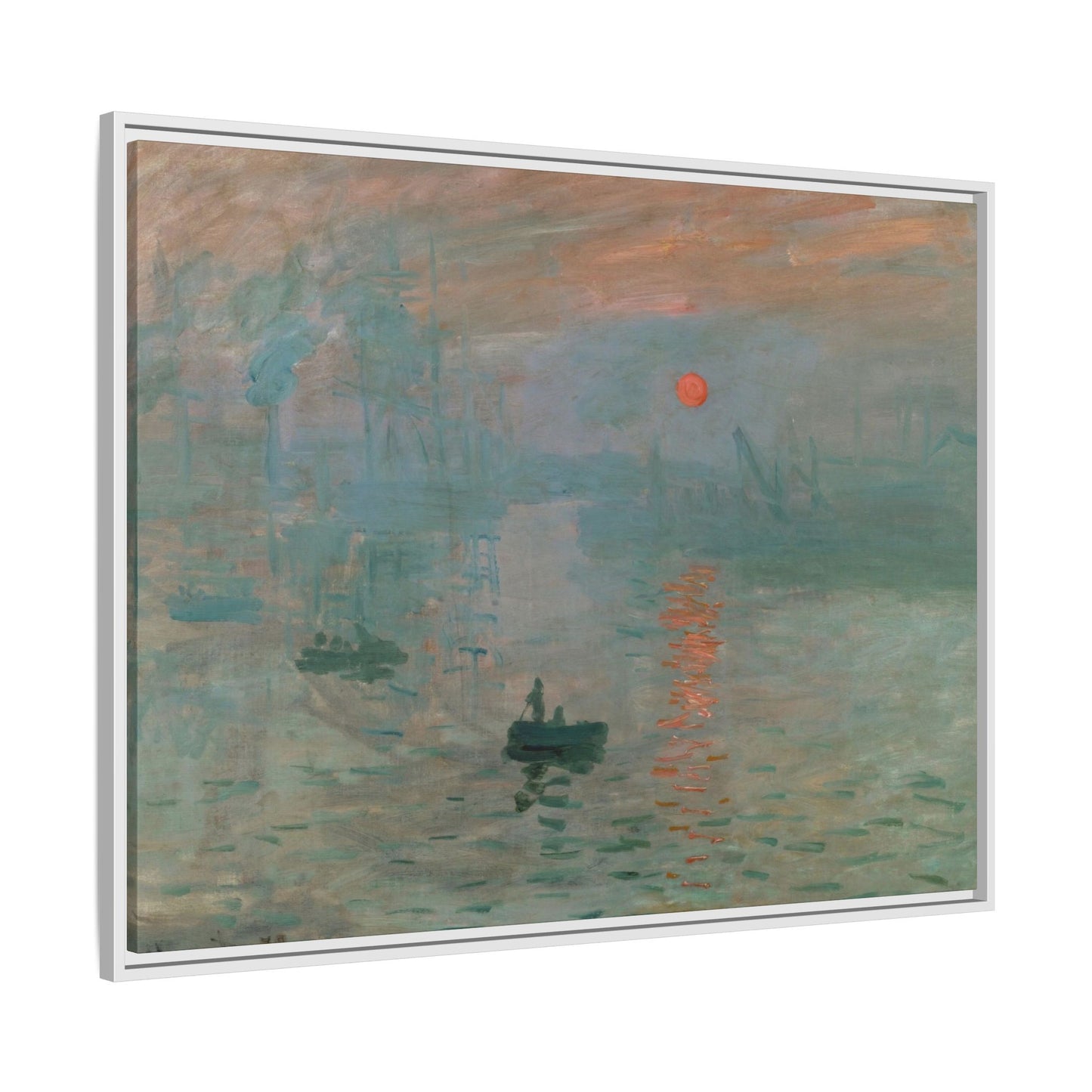 Monet, Claude - Impression, Sunrise (1872) - Matte Canvas, Framed