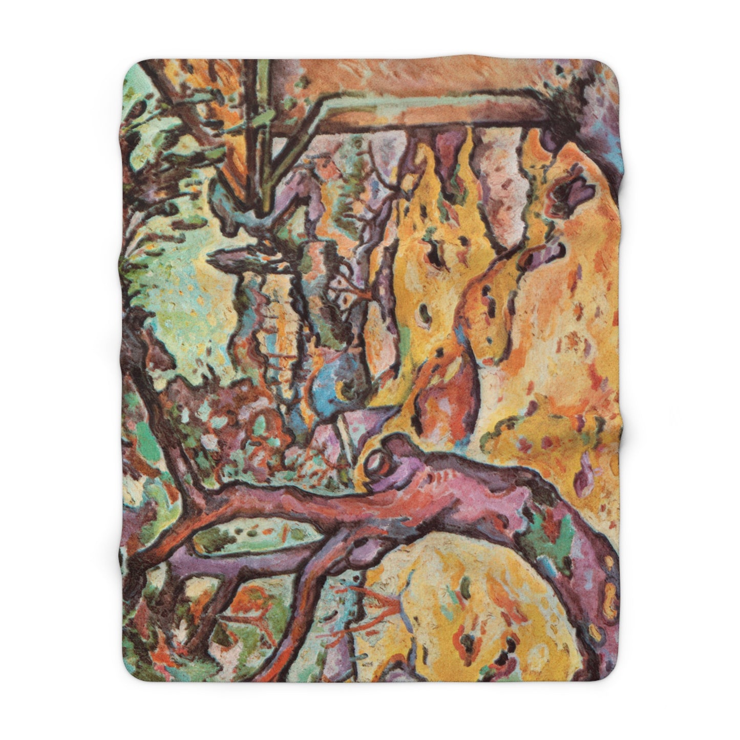 Braque, Georges - Olive Tree near L'Estaque (1906) - Sherpa Fleece Blanket
