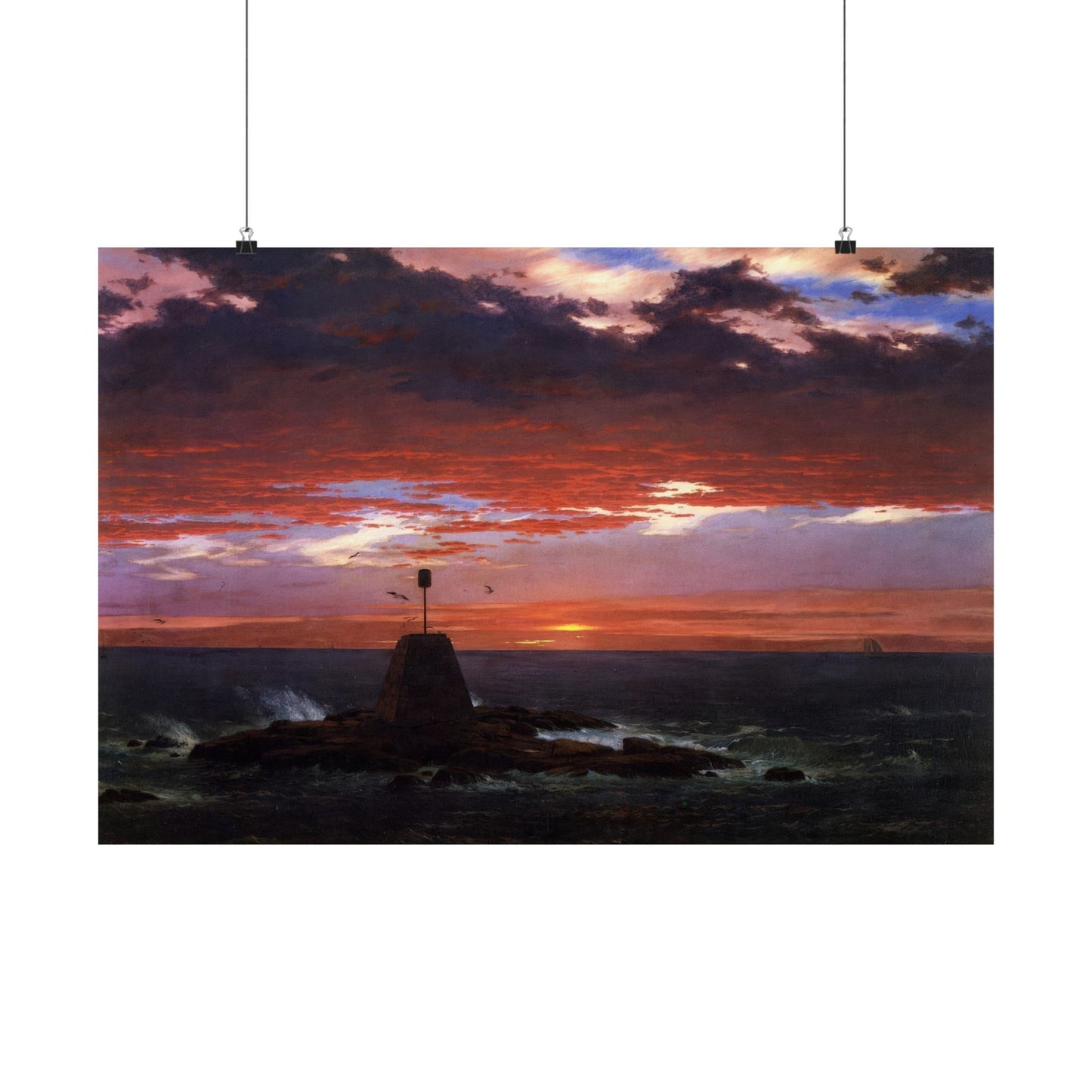 Church, Frederic Edwin - Beacon, off Mount Desert Island  (1850) - Satin Posters