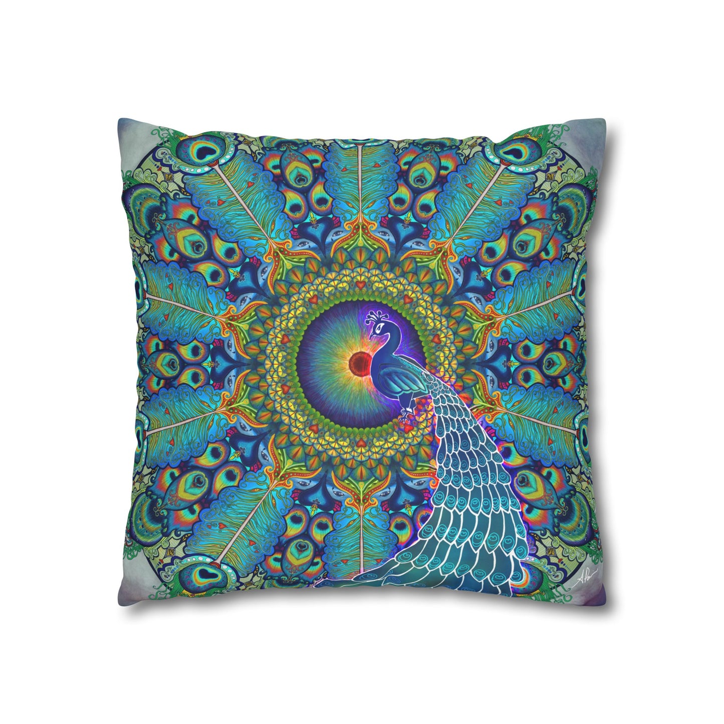 Pacio, Adam - Melek Taus Mandala - Suede Square Pillowcase