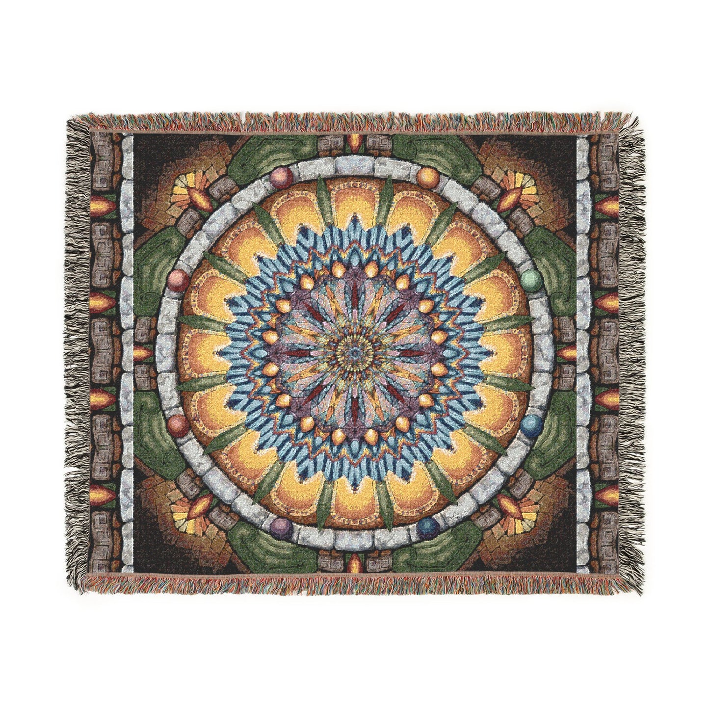 Pacio, Adam - Emerald Arrows Mandala - Woven Blanket