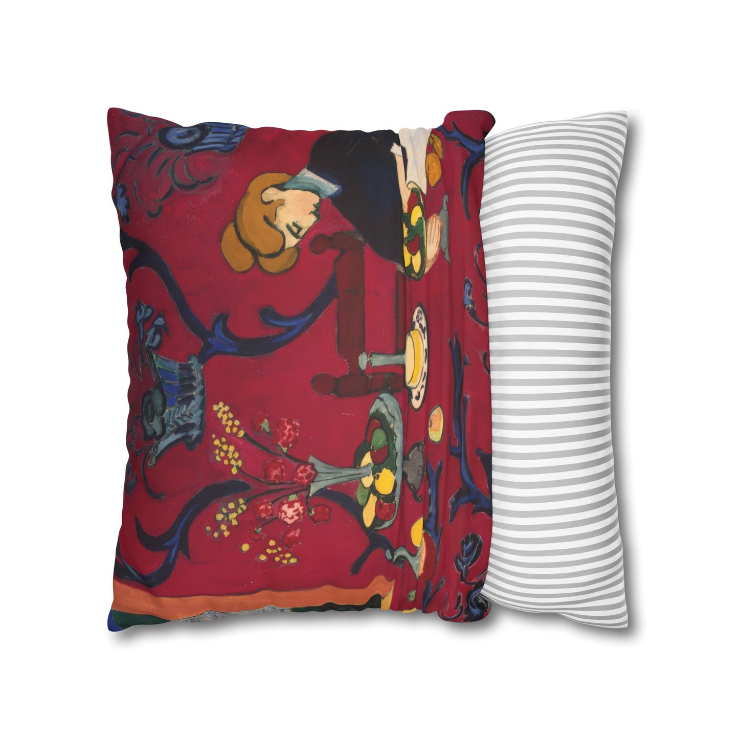 Matisse, Henri - The Dessert Harmony in Red (1908) - Suede Square Pillowcase