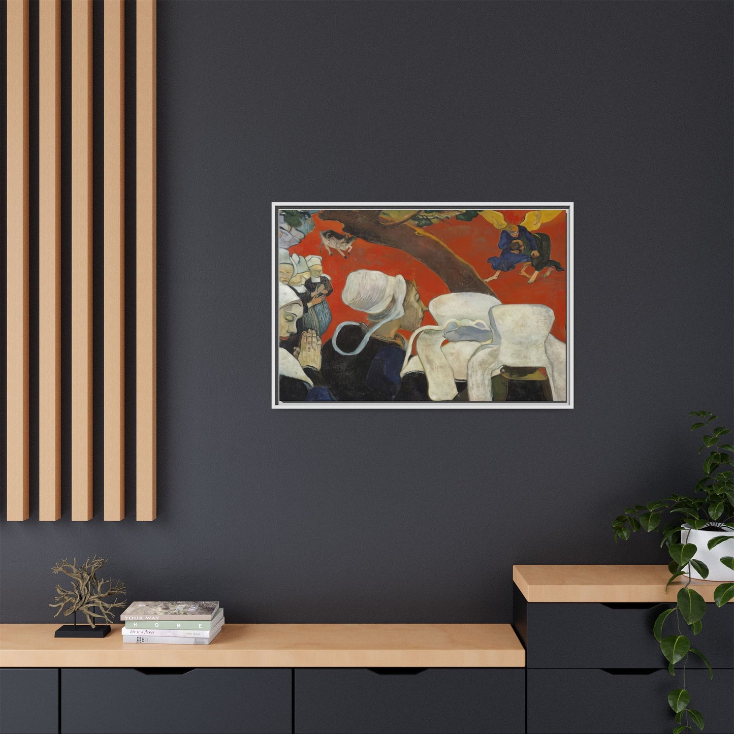 Gauguin, Paul - Vision of the Sermon (Jacob Wrestling with the Angel) (1888) - Matte Canvas, Framed