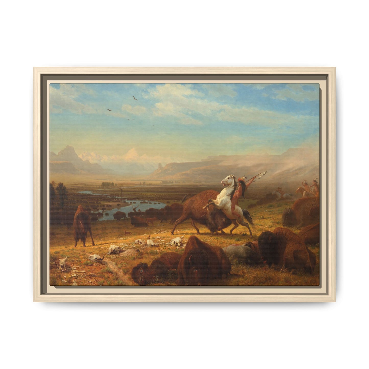 Bierstadt, Albert - The Last of the Buffalo  (1888) - Matte Canvas, Framed