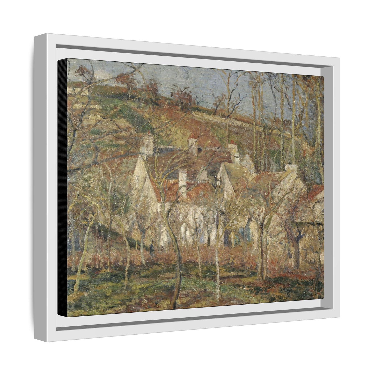 Pissarro, Camille - Red Roofs, Corner of a Village in Winter (1877) - Matte Canvas, Framed