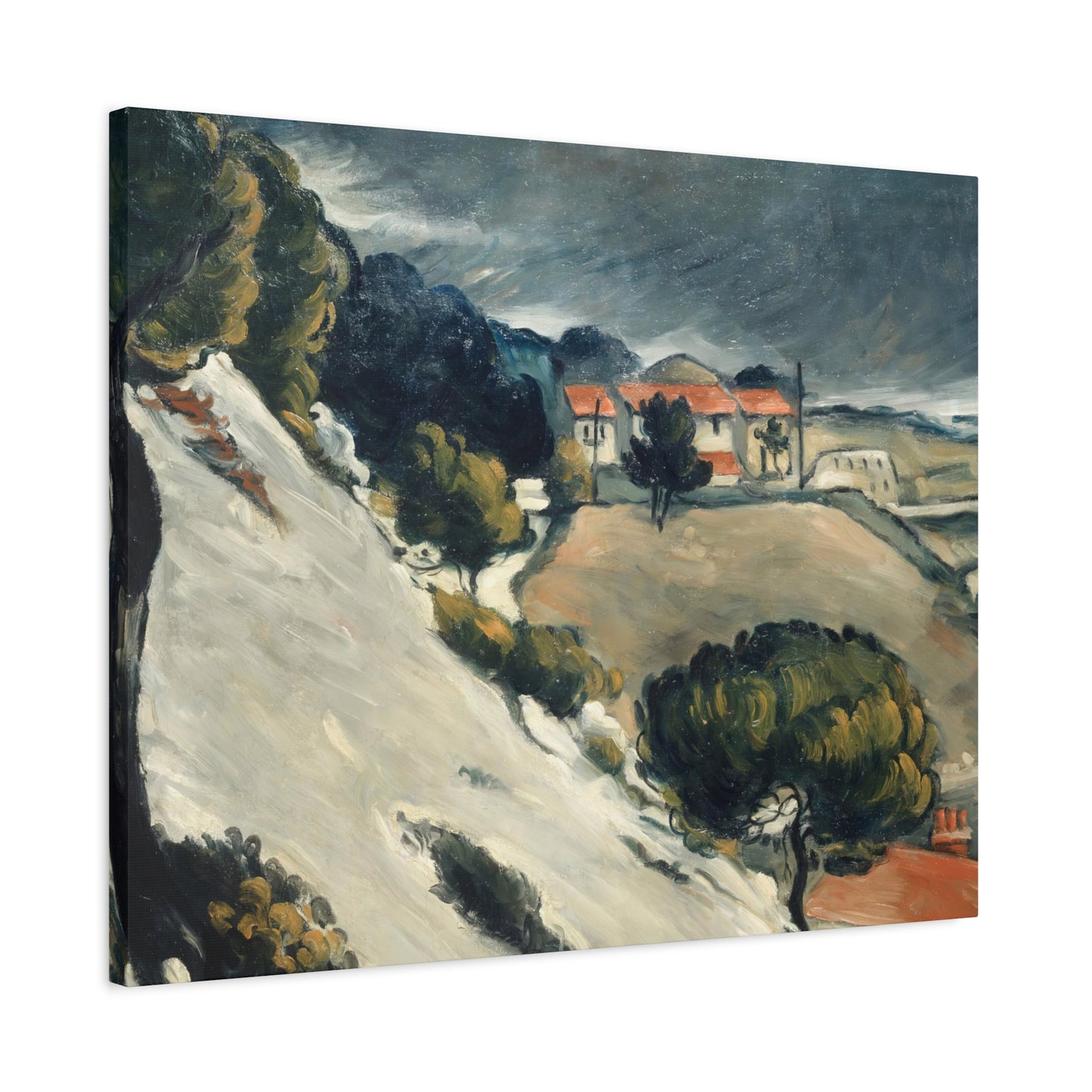Cézanne, Paul - L’Estaque, Melting Snow (1870) - Canvas Block, unframed