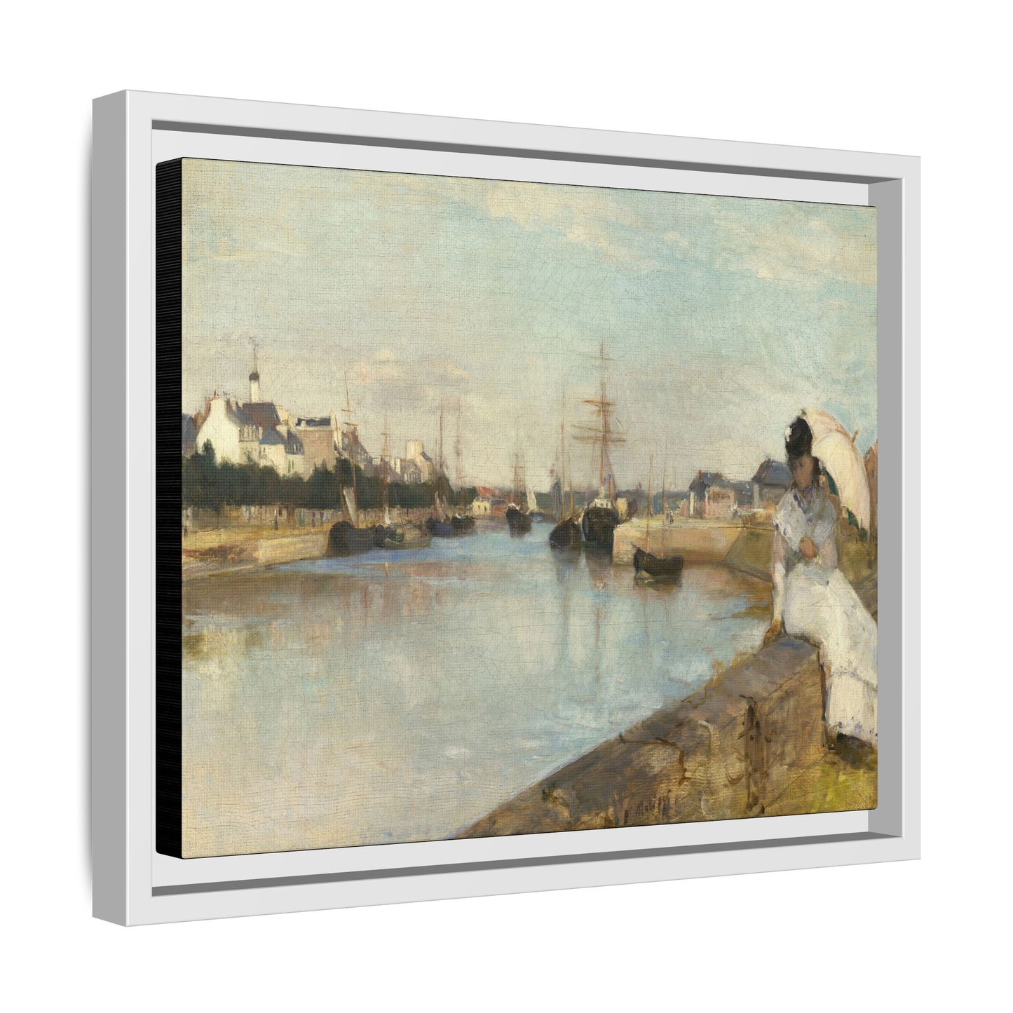 Morisot, Berthe - The Harbor at Lorient (1869) - Matte Canvas, Framed