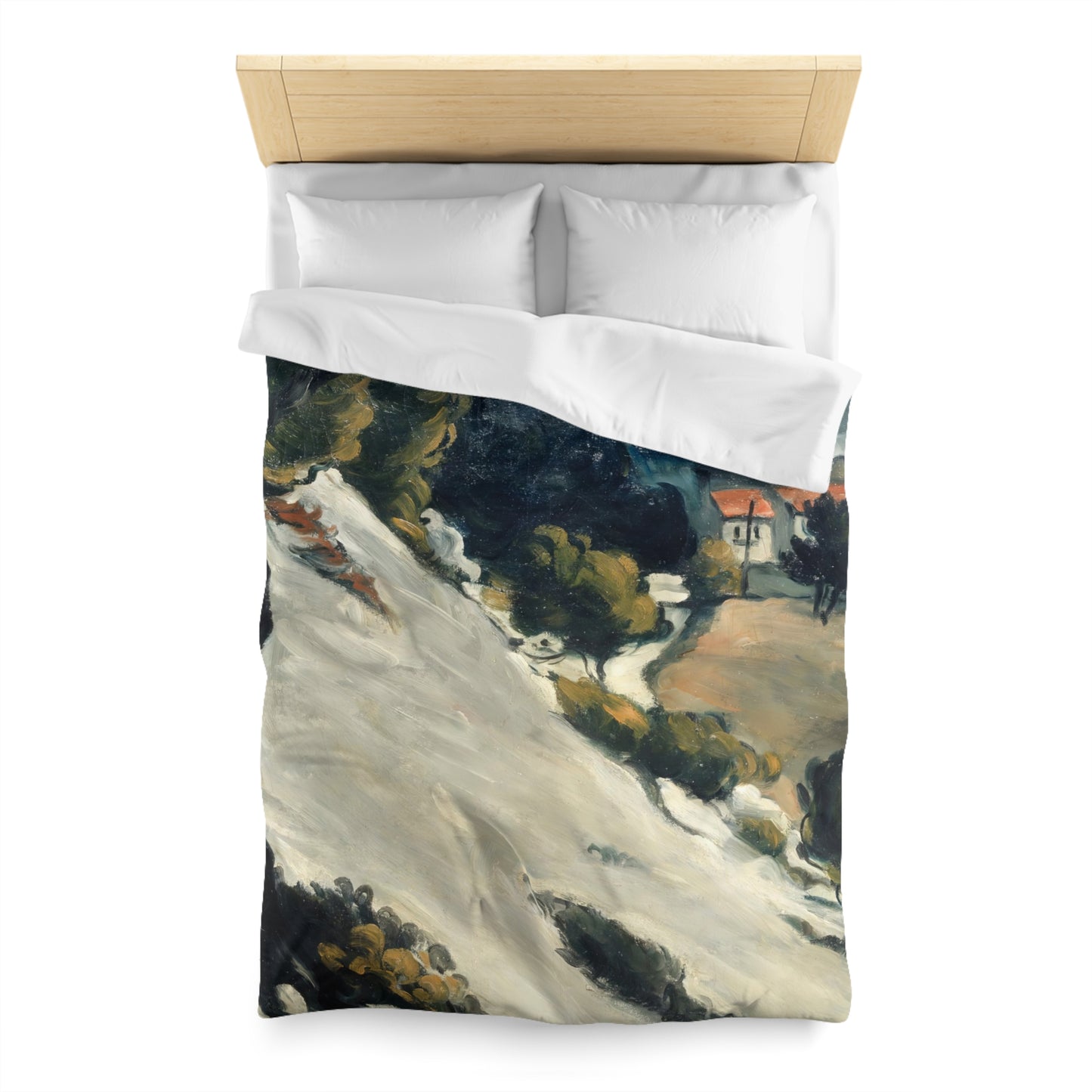Cézanne, Paul - L’Estaque, Melting Snow (1870) - Microfiber Duvet Cover