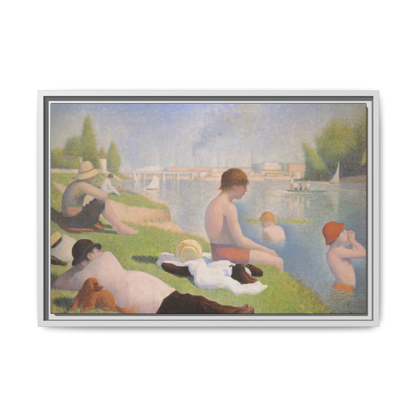 Seurat, Georges - Bathers at Asnières (1884) - Matte Canvas, Framed
