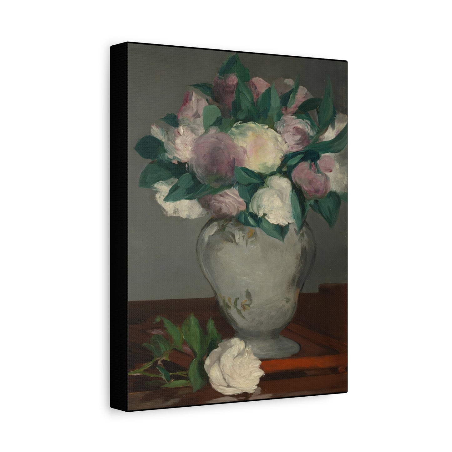 Manet, Édouard - Peonies (1864) - Canvas Block, unframed