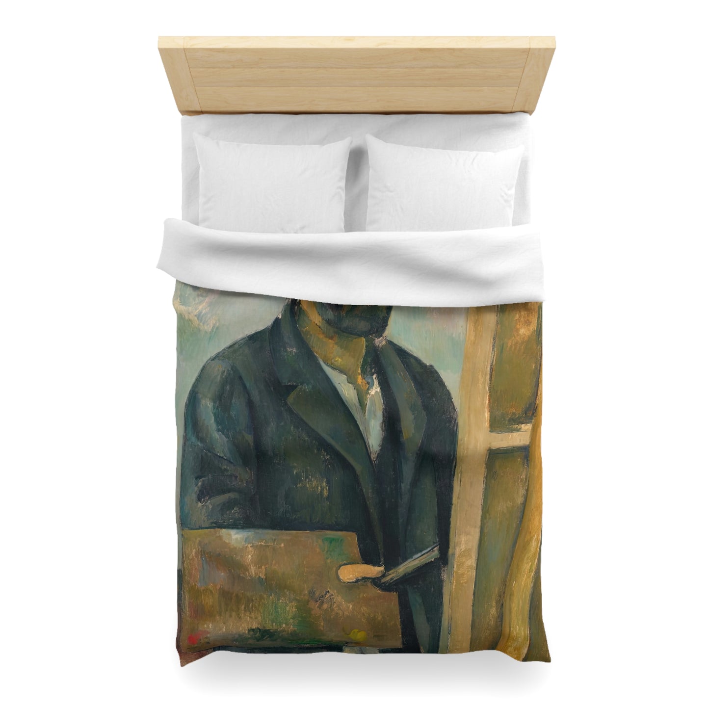 Cézanne, Paul - Portrait of the Artist with a Palette (1890) - Microfiber Duvet Cover