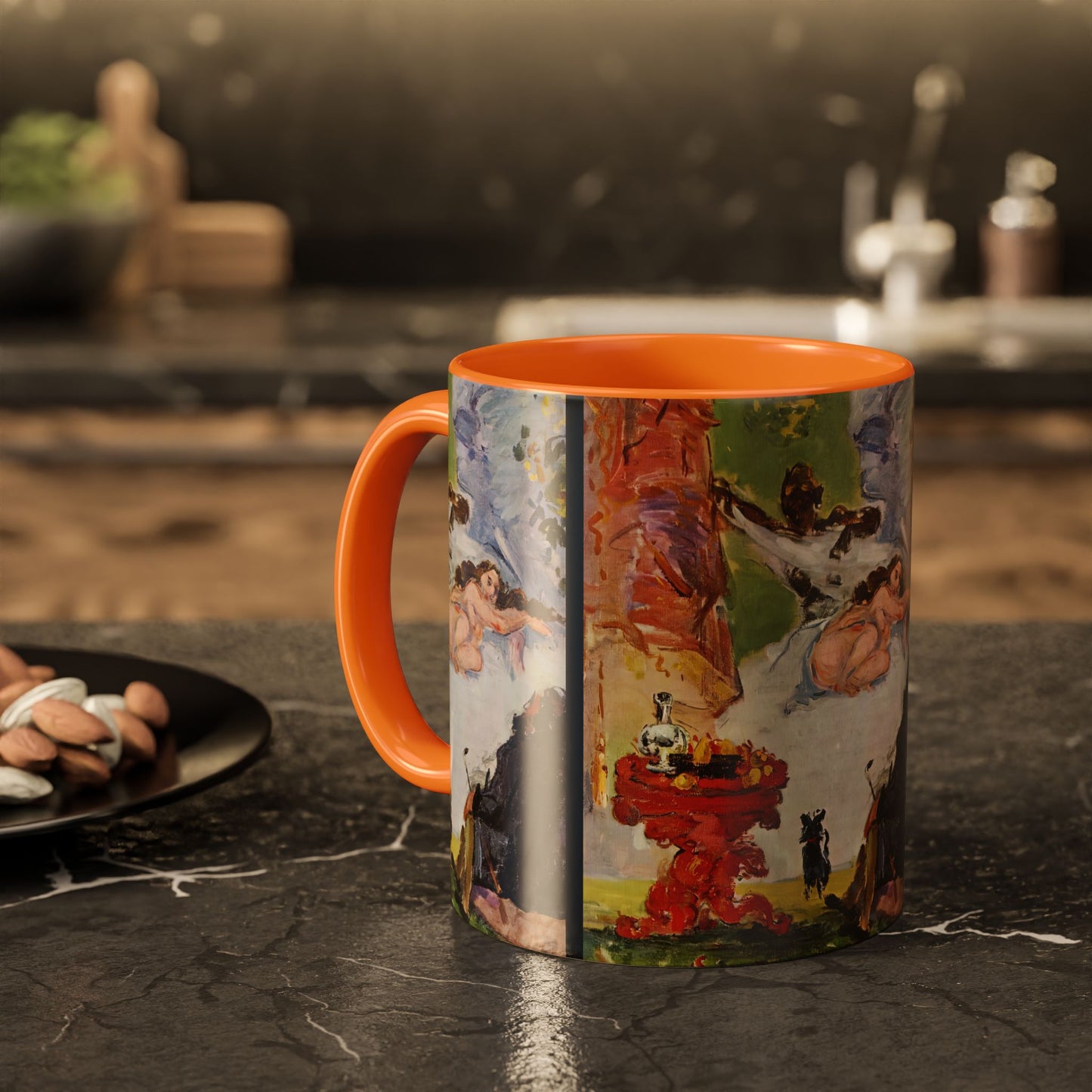 Cézanne, Paul - A Modern Olympia (1874) - Colorful Accent Mugs