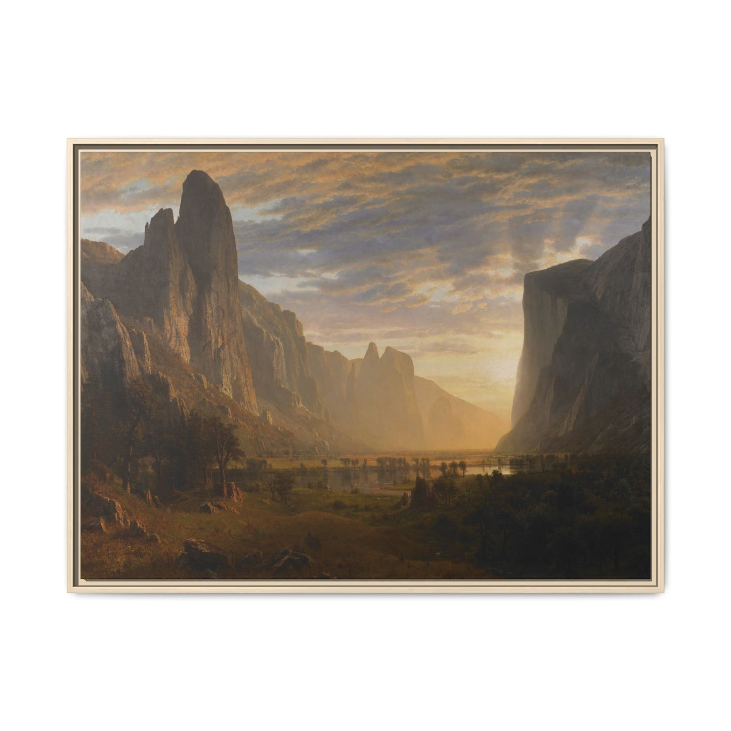 Bierstadt, Albert - Looking Down Yosemite Valley (1865) - Matte Canvas, Framed