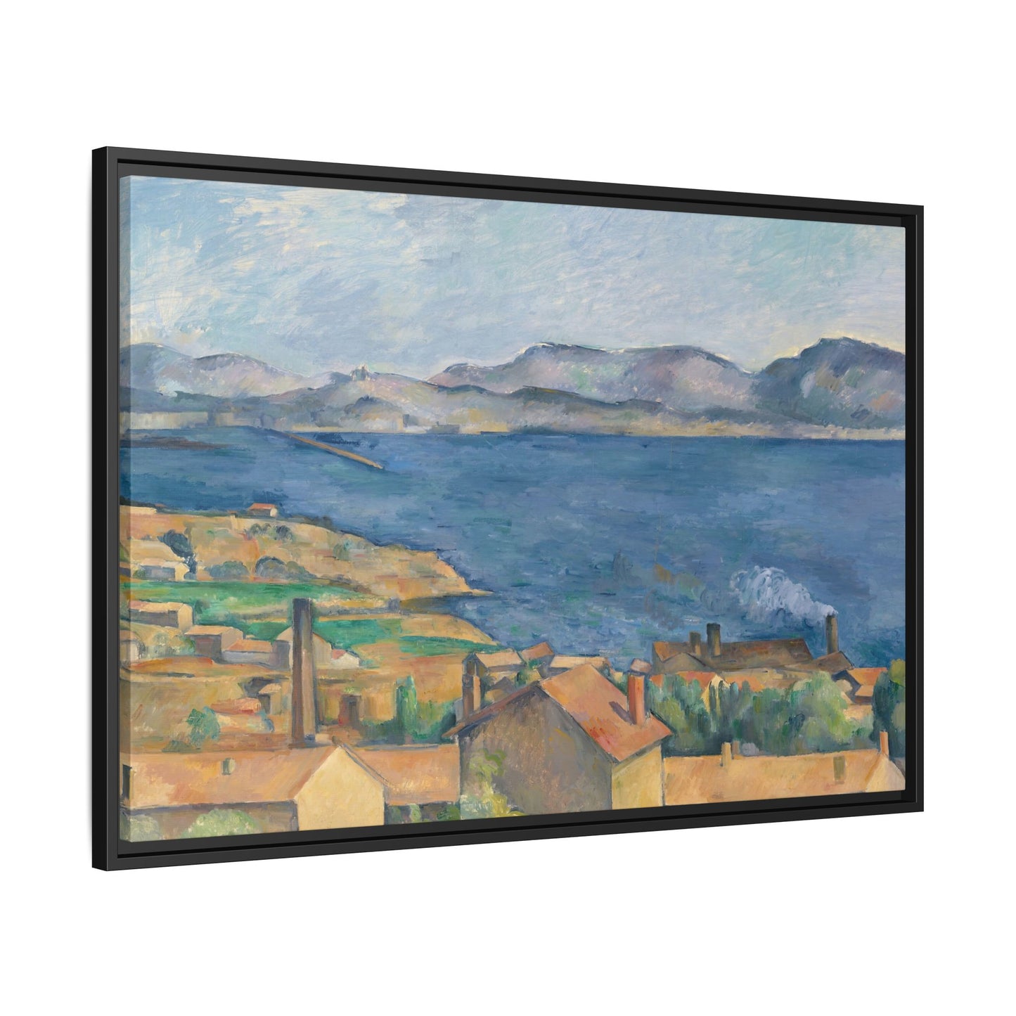 Cézanne, Paul - The Bay of Marseille, Seen from L'Estaque (1885) - Matte Canvas, Framed